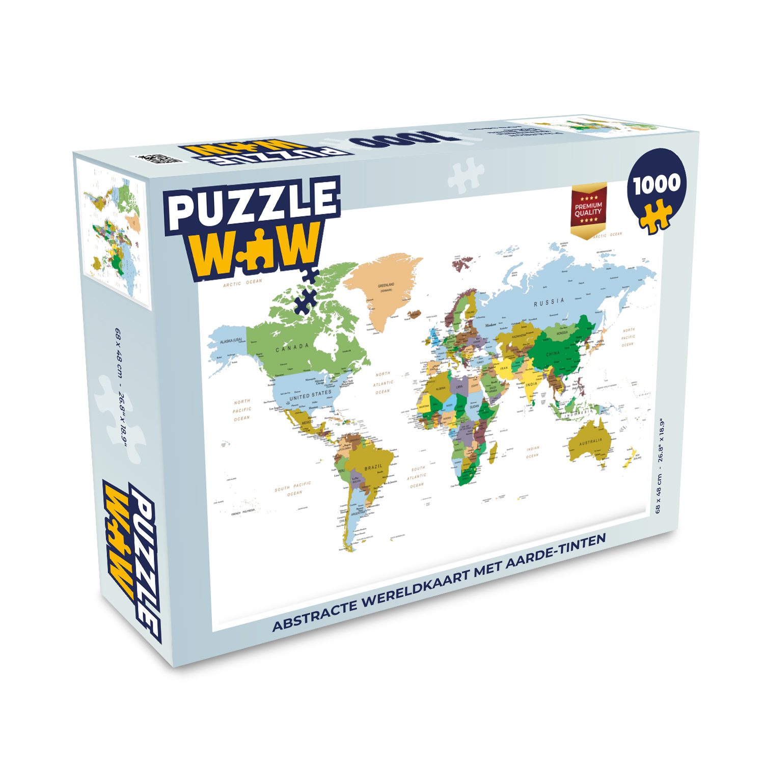 MuchoWow Puzzle Weltkarte - Erde - Farben, 1000 Puzzleteile, Foto-Puzzle,  Bilderrätsel, Puzzlespiele, Klassisch