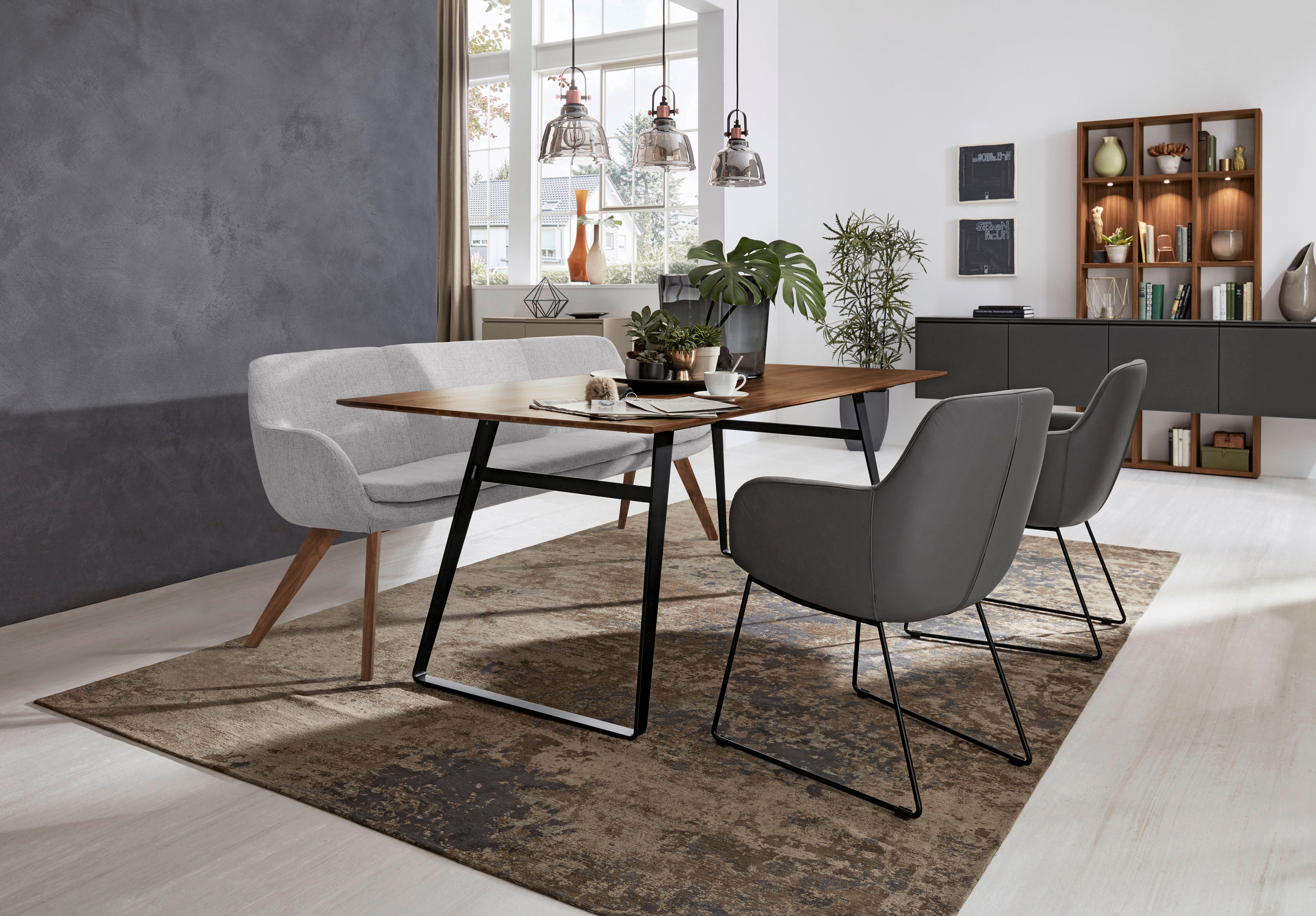 Musterring Essbank Tavia, Stativgestell Wildnussbaum massiv geölt, Breite 180, 200 oder 220 cm