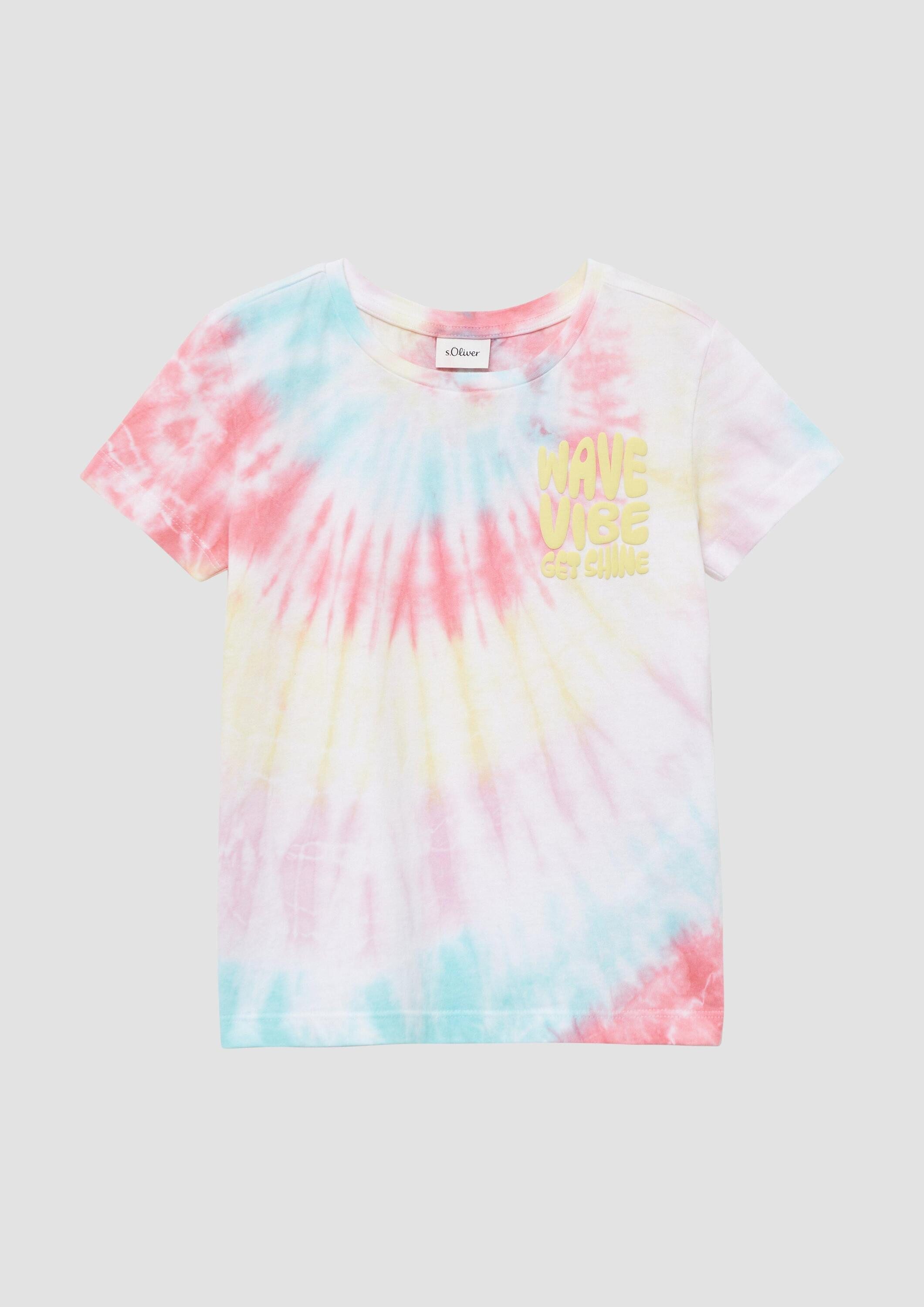 s.Oliver Kurzarmshirt T-Shirt T-Shirt im Loose Fit mit Batikmuster