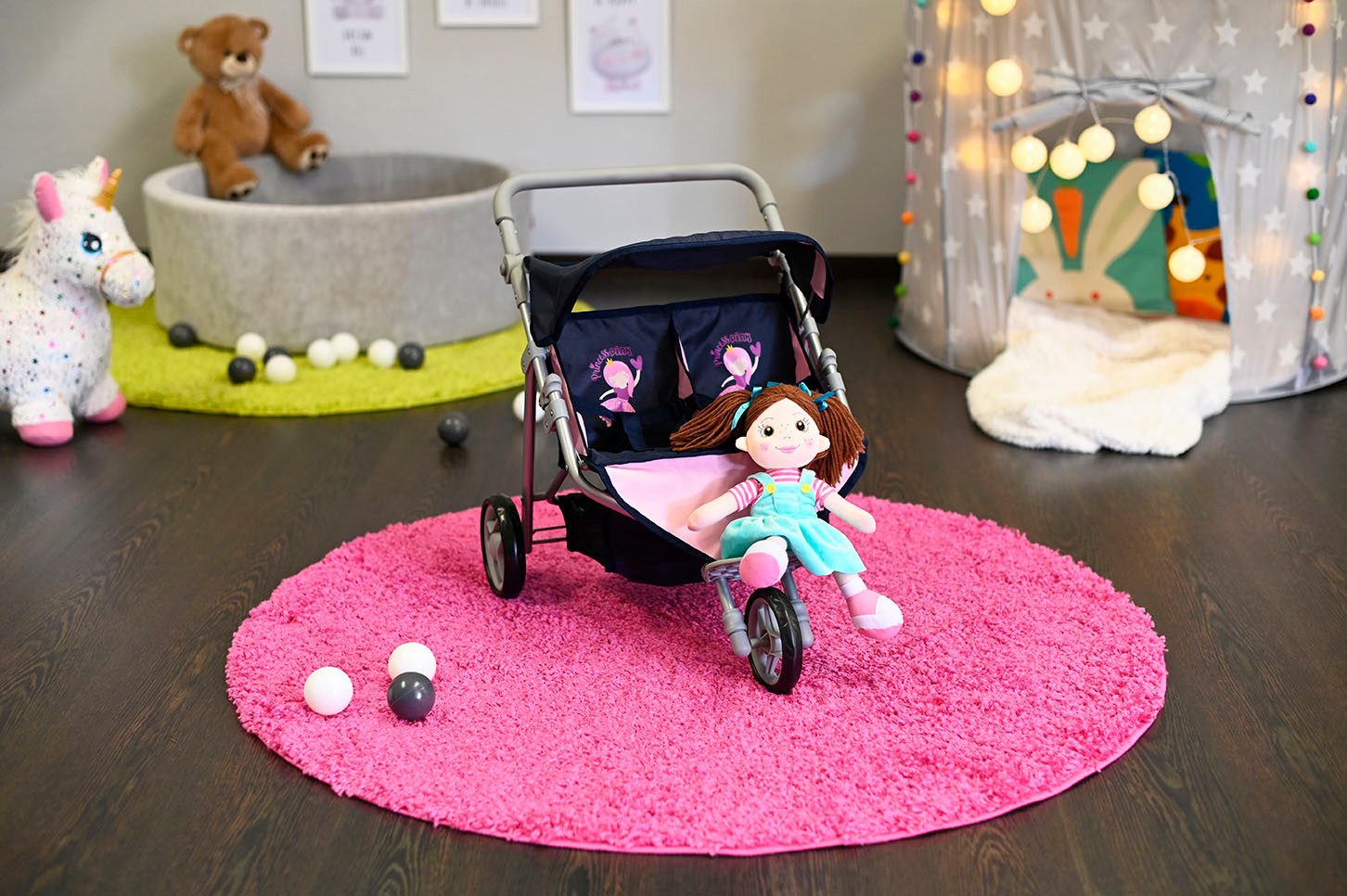 Knorrtoys® Puppen-Zwillingsbuggy Duo - princess blue