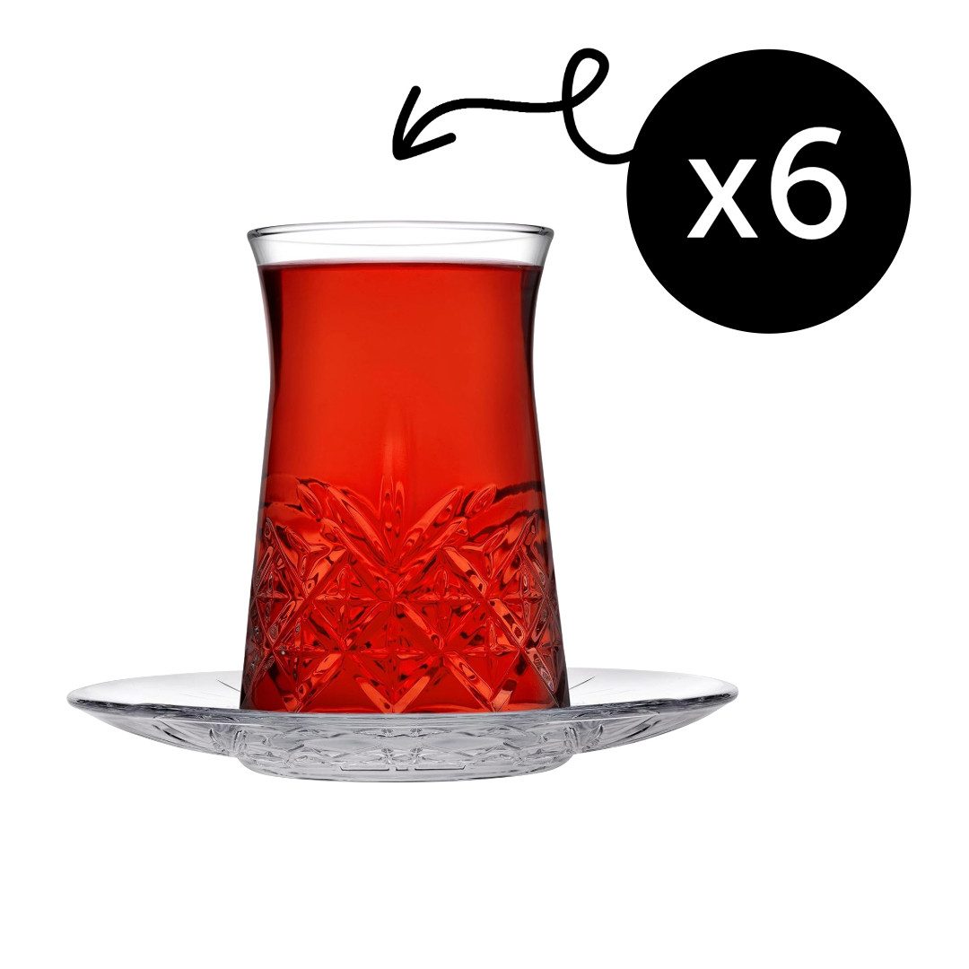 Pasabahce Gläser-Set Timeless Teegläser-Set, 12-tlg., Glas, 12-tlg. Set, 170 ml, ideal für türkischen Tee