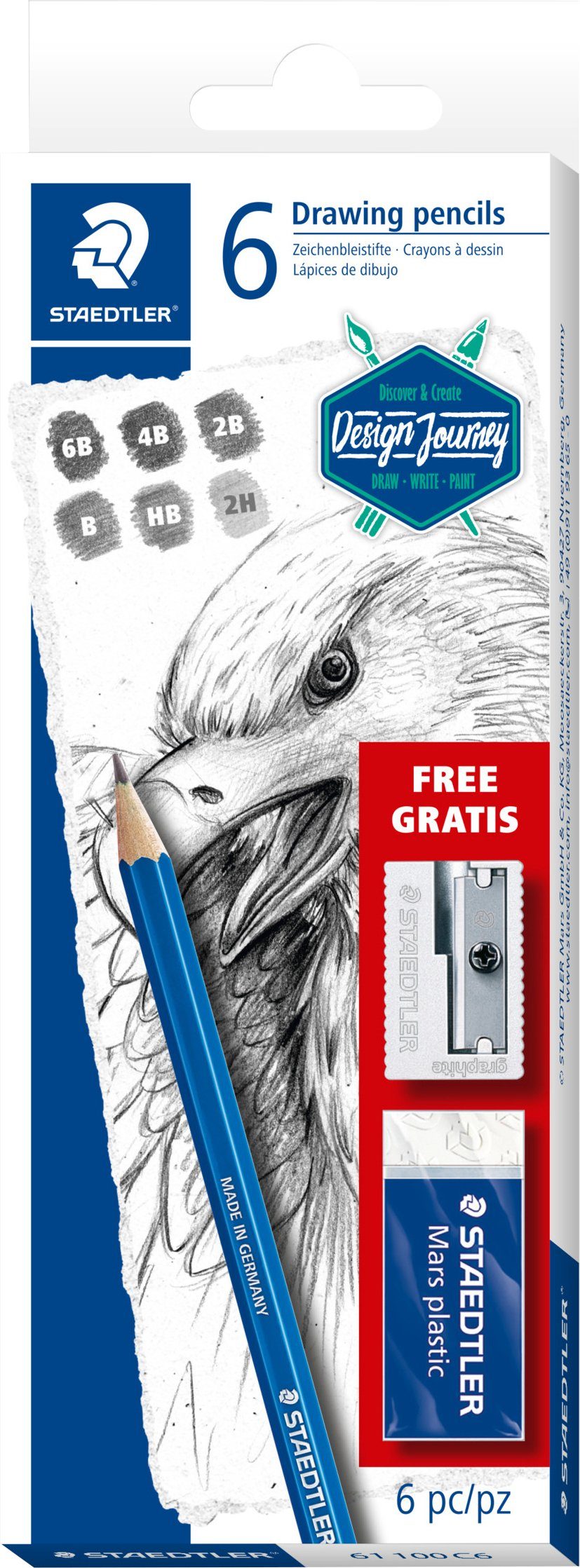 STAEDTLER Bleistift Lumograph Zeichenbleistifte, (8-tlg), 8 Stück