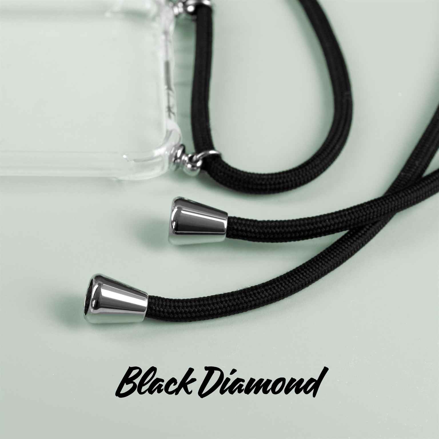 ONEFLOW Handyhülle für OnePlus 9 Pro Hülle mit Band Twist Case Schwarz 6,7 Zoll, Handyband zum Umhängen Schutzhülle Kordel Handyhülle Kette abnehmbar