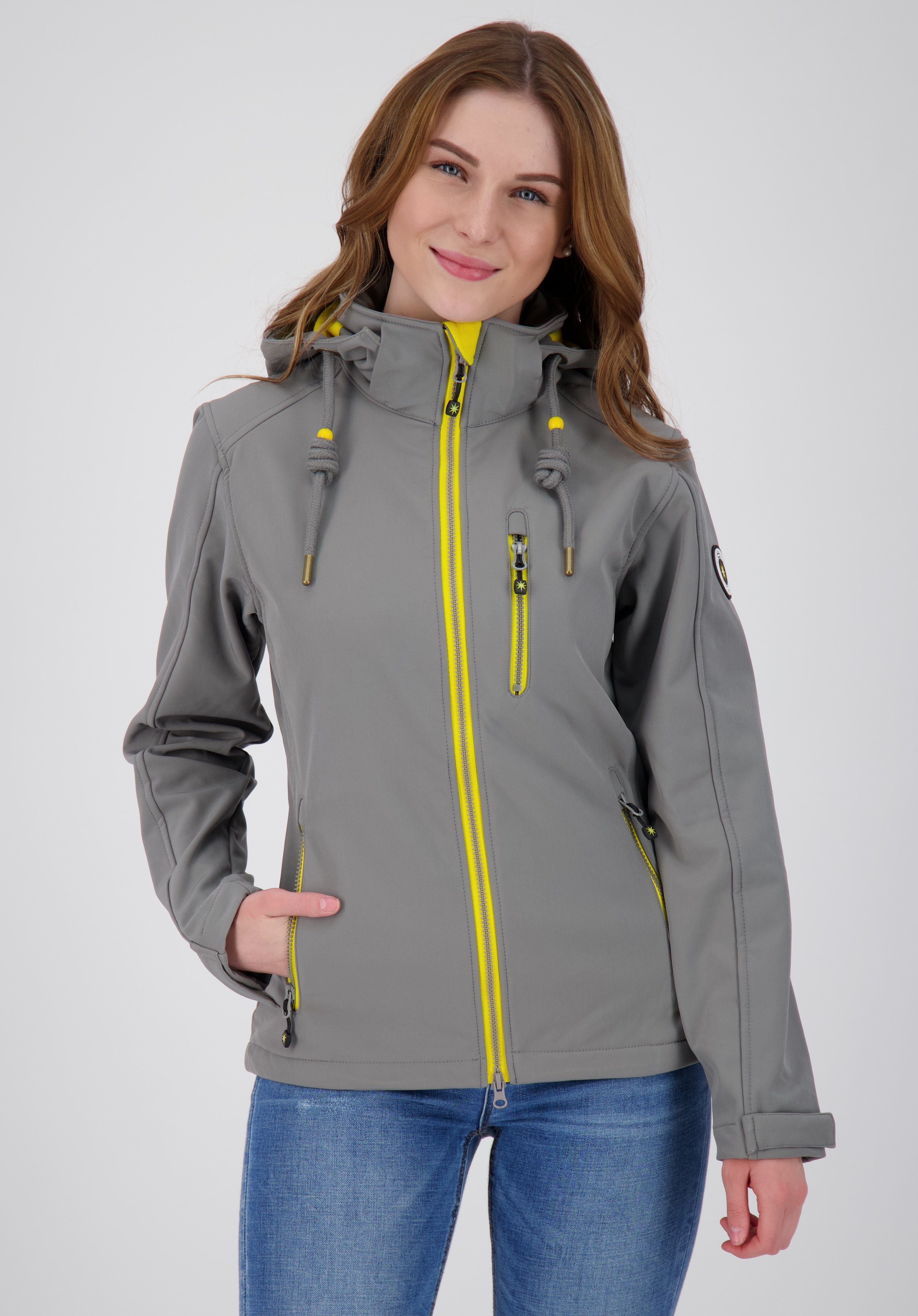 PEAK anthrazit Active DEPROC mit abnehmbarer Softshelljacke Kapuze CREEK WOMEN