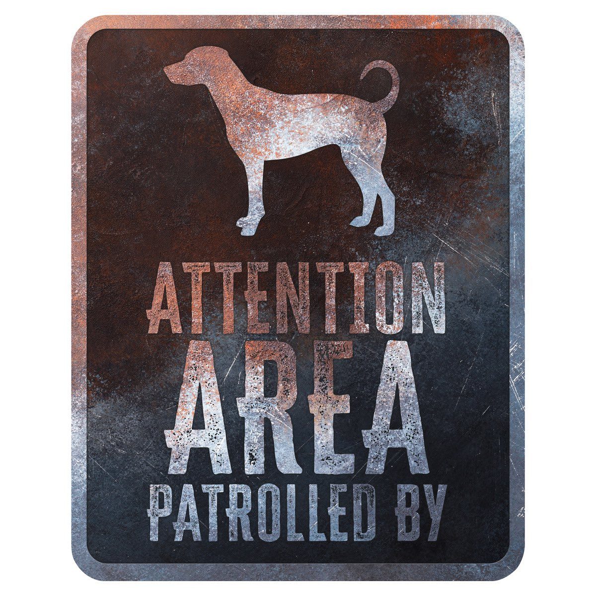 D&D Warnschild Warnschild Square Dobermann Englisch rostig