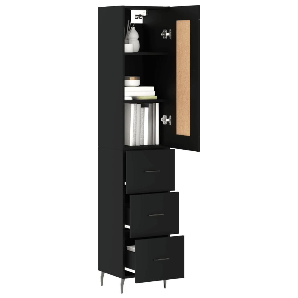 Holzwerksto Hochschrank Kleiderschrank Schwarz Regal cm Schrank vidaXL 34,5x34x180 Highboard