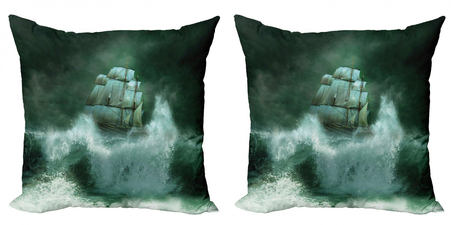 Kissenbezüge Modern Accent Piratenschiff Abakuhaus Gewitter Doppelseitiger Stück), (2 Kunst Digitaldruck