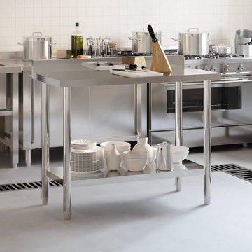 vidaXL Küchenwagen Küchenwagen Küchen-Arbeitstisch mit Aufkantung 110x55x93 cm Edelstahl