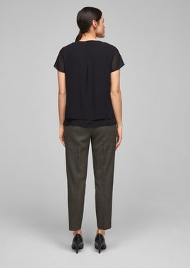 s.Oliver BLACK LABEL Kurzarmbluse Layering-Bluse aus Chiffon Layering