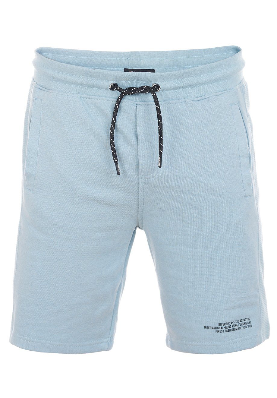 riverso Sweatshorts Herren Sportshorts RIVBlake Bermudashort Regular Kordelzug Fit mit Blue Vintage Jeans