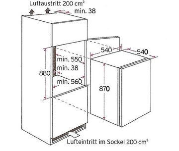 PKM Einbaukühlschrank KS120.4A+EB, 87 cm hoch