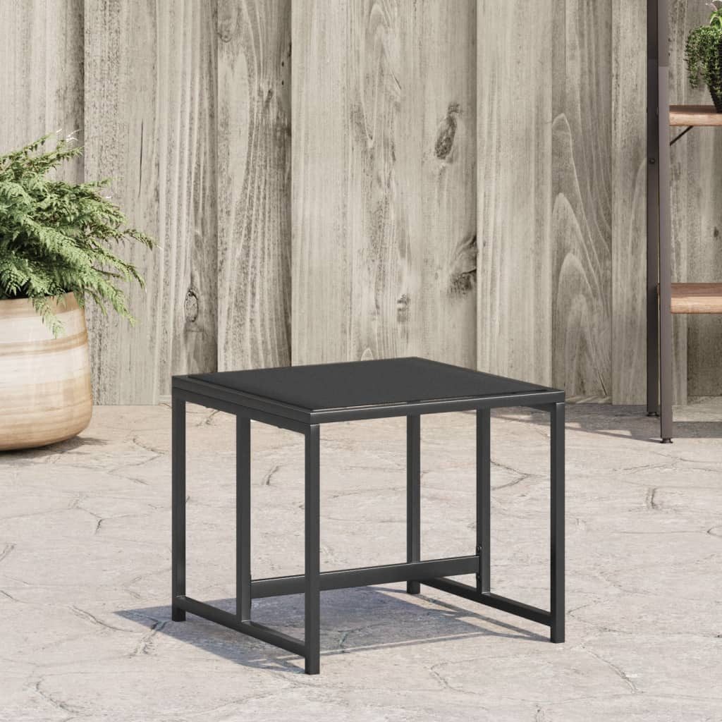 vidaXL Hocker Gartenhocker 4 Stk. Schwarz Stahl und Textilene (4 St)