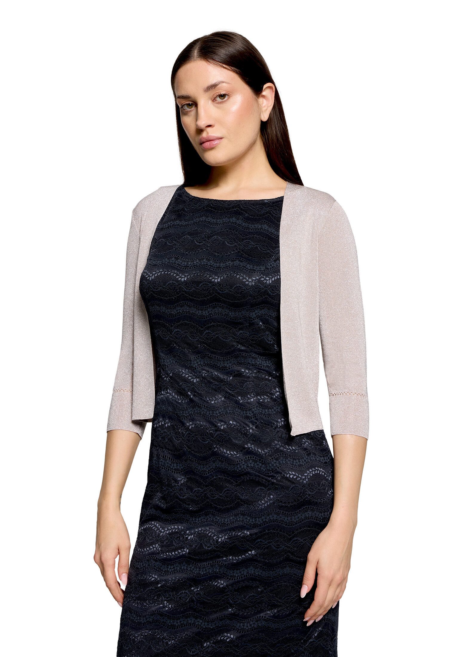 Vera Mont Strickjacke Damen ohne Verschluss (1-tlg) Glitzer