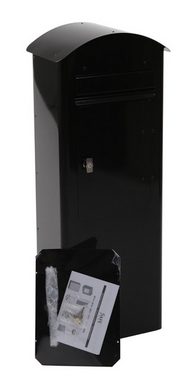 PROREGAL® Standbriefkasten Feuerfeseter Briefkasten, beidseitiger Einwurföffnung, 35-70L, Schwarz