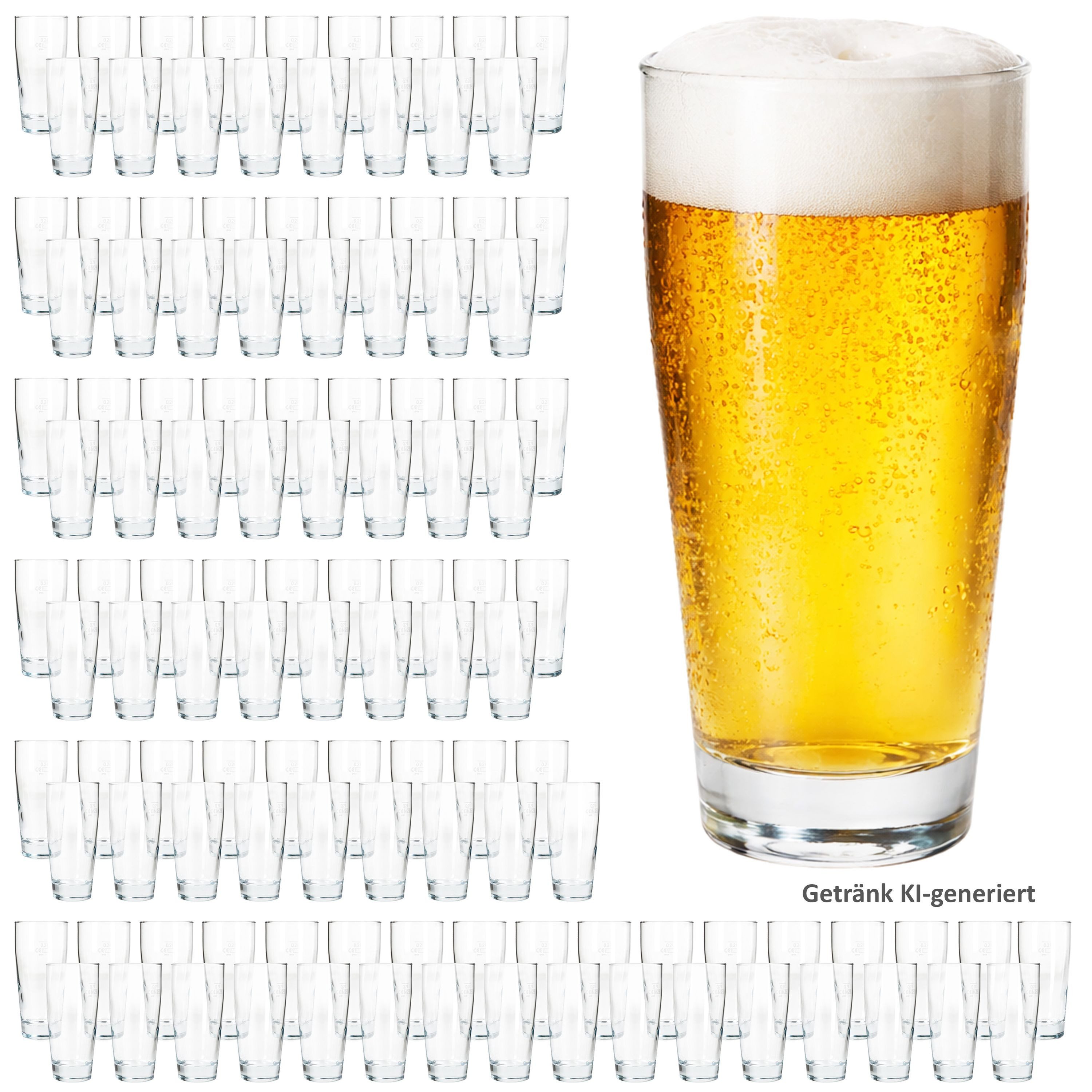 MamboCat Bierglas MamboCat 120er Set Willibecher 0,2 L geeicht Bierglas Trinkglas Drinks, Glas