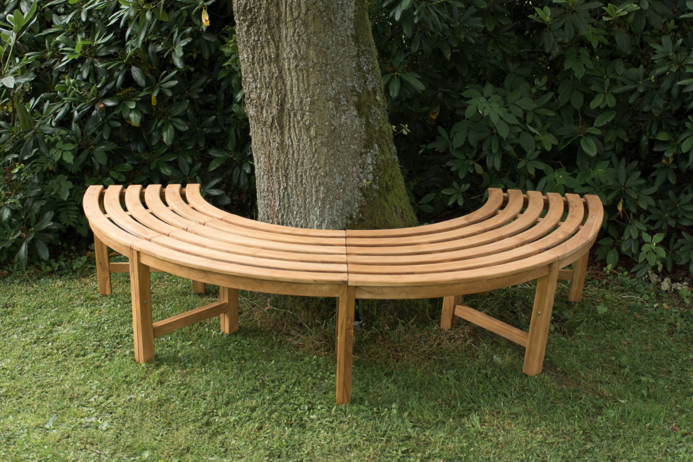 TPFGarden Baumbank Mirella (mit 180Grad Sitzfläche), TeakHolz Garten