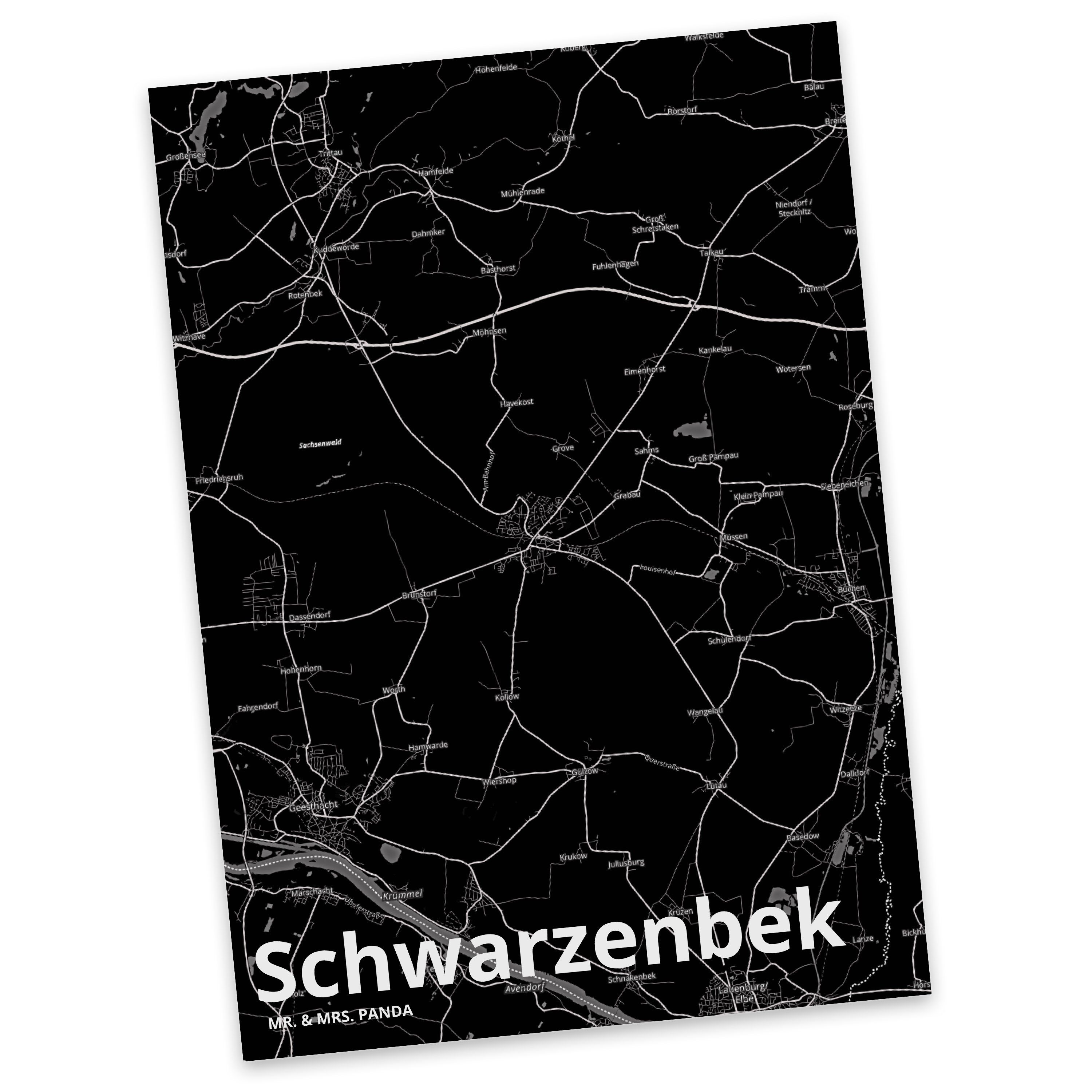 Karte - Panda Geschenkkarte, Mrs. Ma Stadt Geschenk, Landkarte Postkarte Schwarzenbek Mr. Dorf &