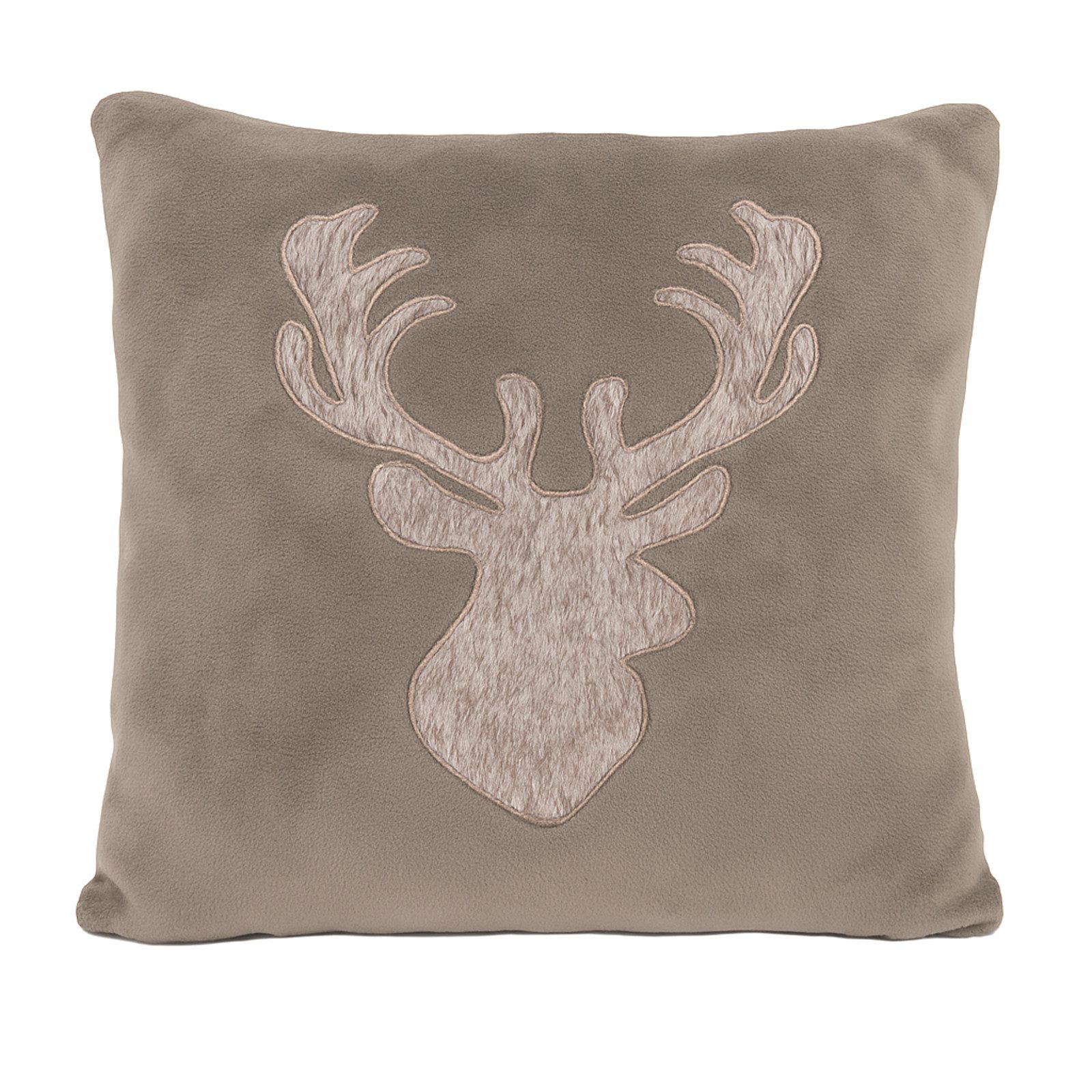 heimtexland Декоративные подушки Flanell Kuschelkissen Hirsch Landhaus Подушки Fell, verdeckter Reißverschluss, weich und flauschig