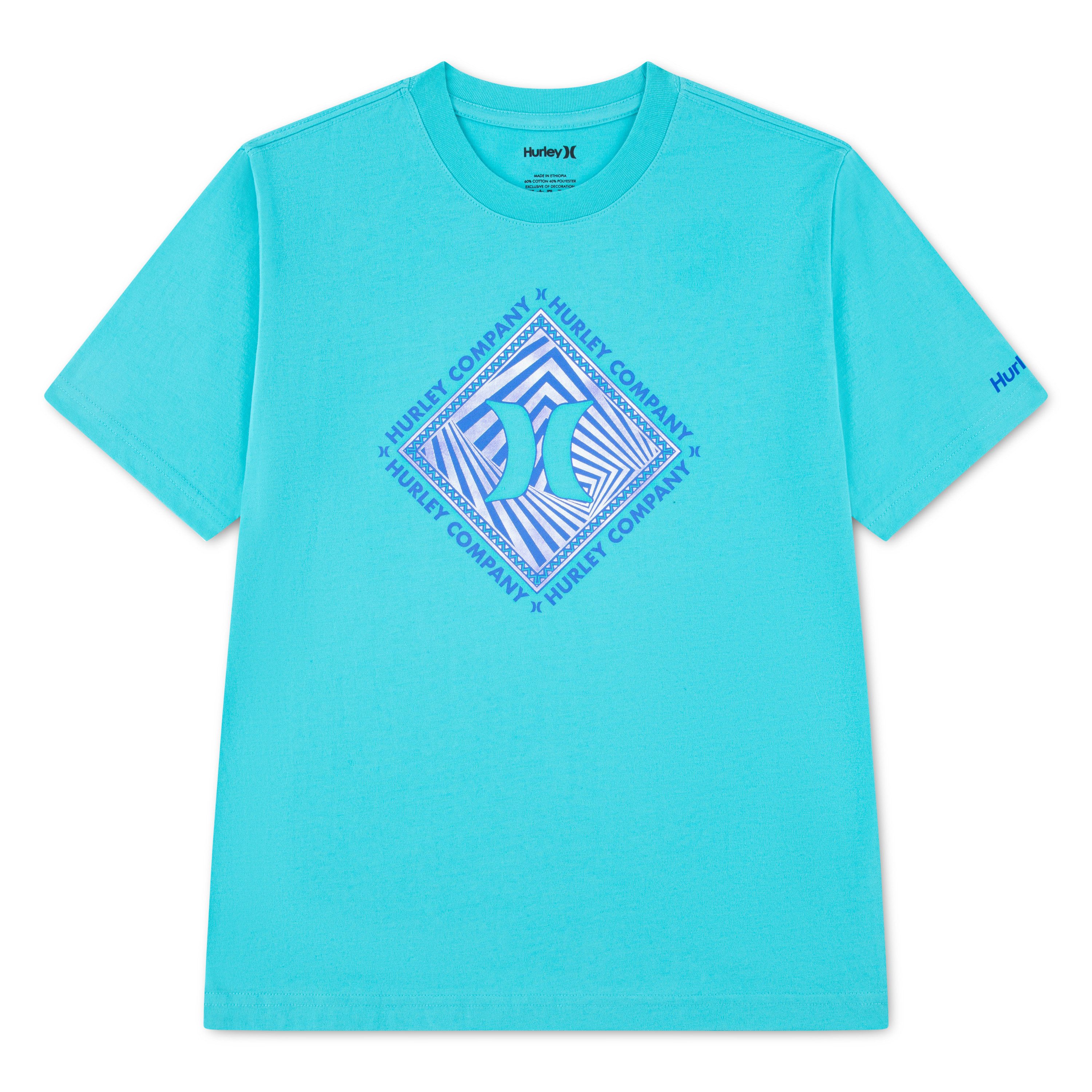 Hurley T-Shirt mit Kurzarmdesign, aus Baumwolle und Polyester, normale Länge