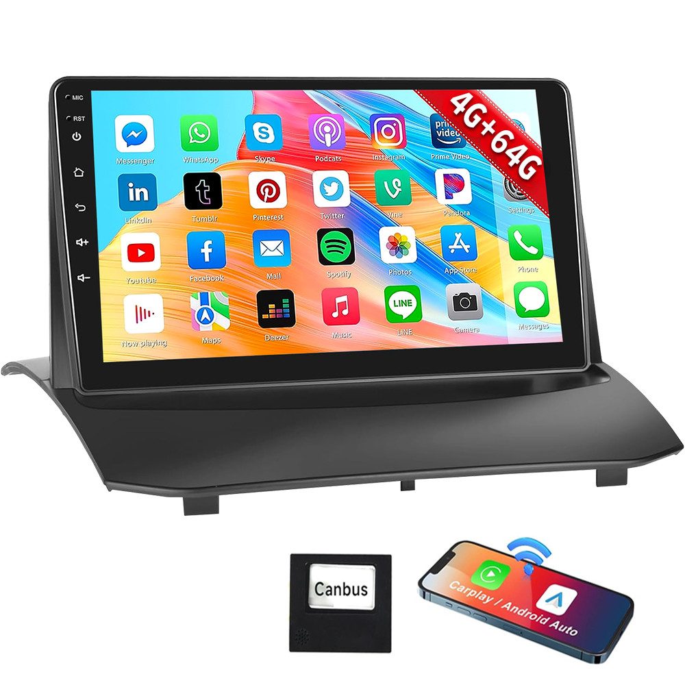 Android 14 Autoradio GPS Navi RDS WIFI Für Ford Fiesta MK6 2009-2017 Autoradio