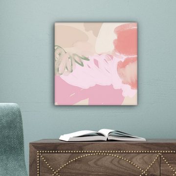 OneMillionCanvasses® Leinwandbild Rosa - Kunst - Abstrakt - Modern, (1 St), Leinwand Bilder für Wohnzimmer Schlafzimmer, 20x20 cm