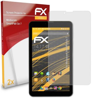 atFoliX Schutzfolie für Mediacom SmartPad Go 7, (2 Folien), Entspiegelnd und stoßdämpfend