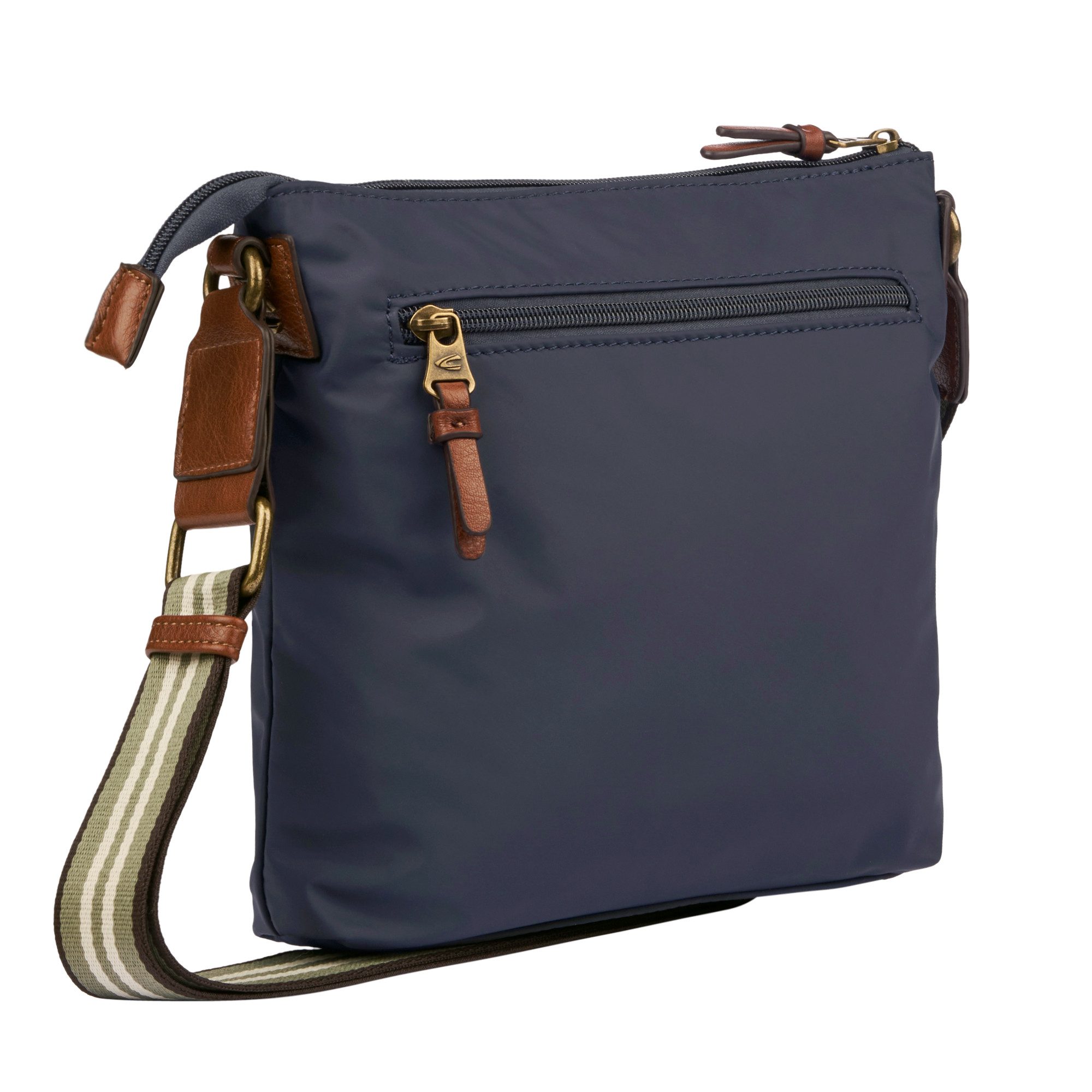 camel active Umhängetasche Bari, aus hochwertigem matten Nylon mit gestreiftem Gewebeband