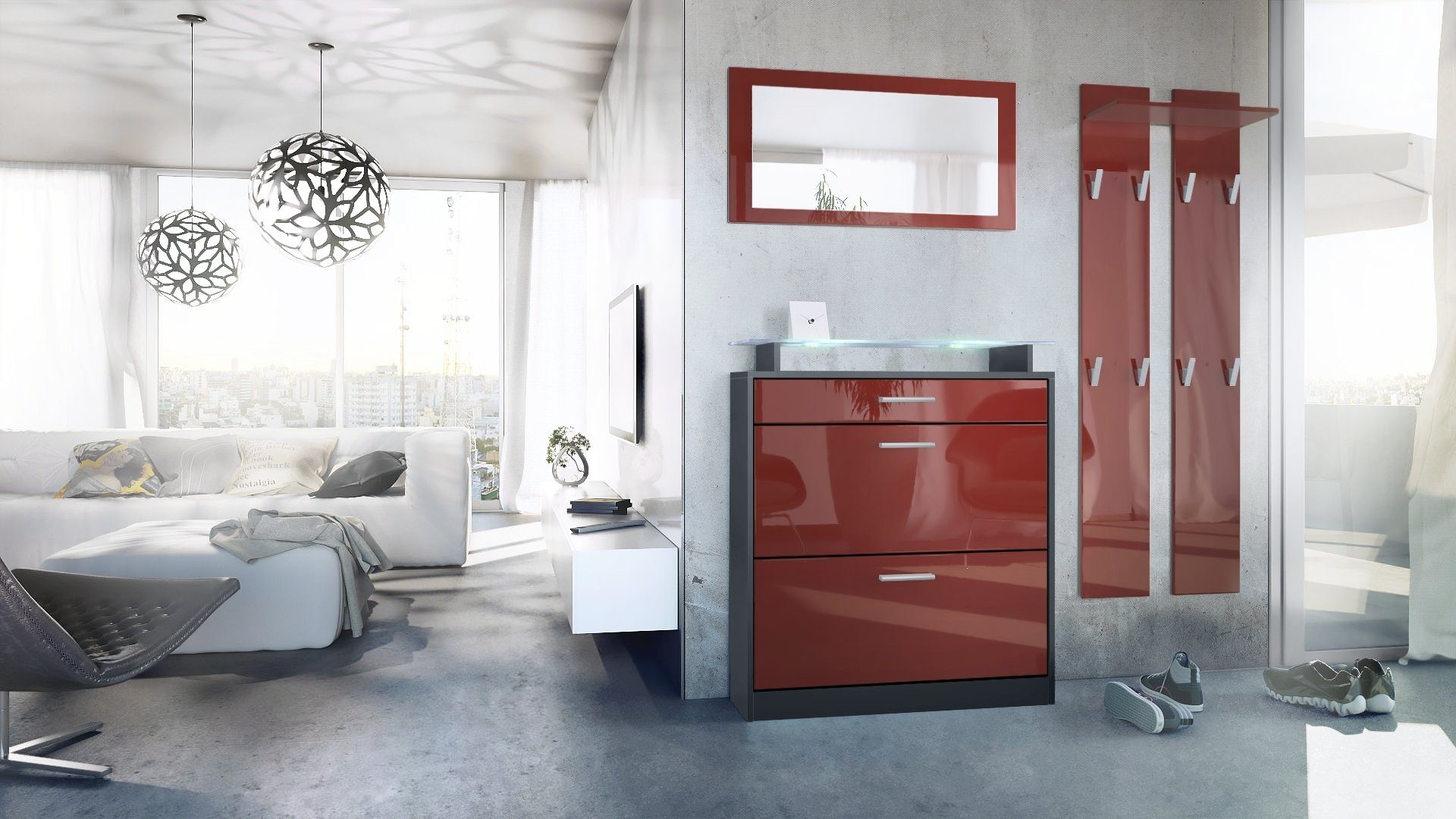 Vladon Garderoben-Set Loret, (Garderobenset bestehend aus günstig online kaufen