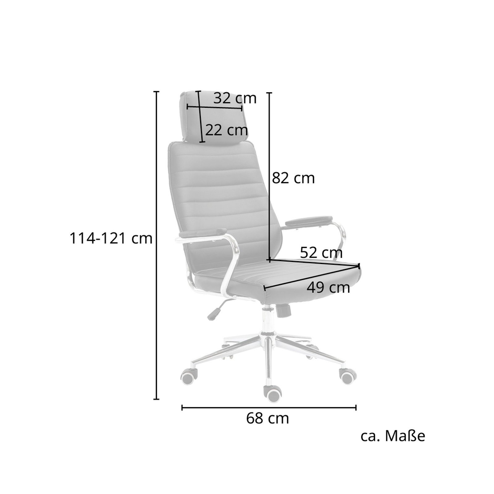 Drehstuhl, Kunstleder, St), SVITA (1 Schwarz Schwarz höhenverstellbar Bürostuhl | aus pflegeleichtem