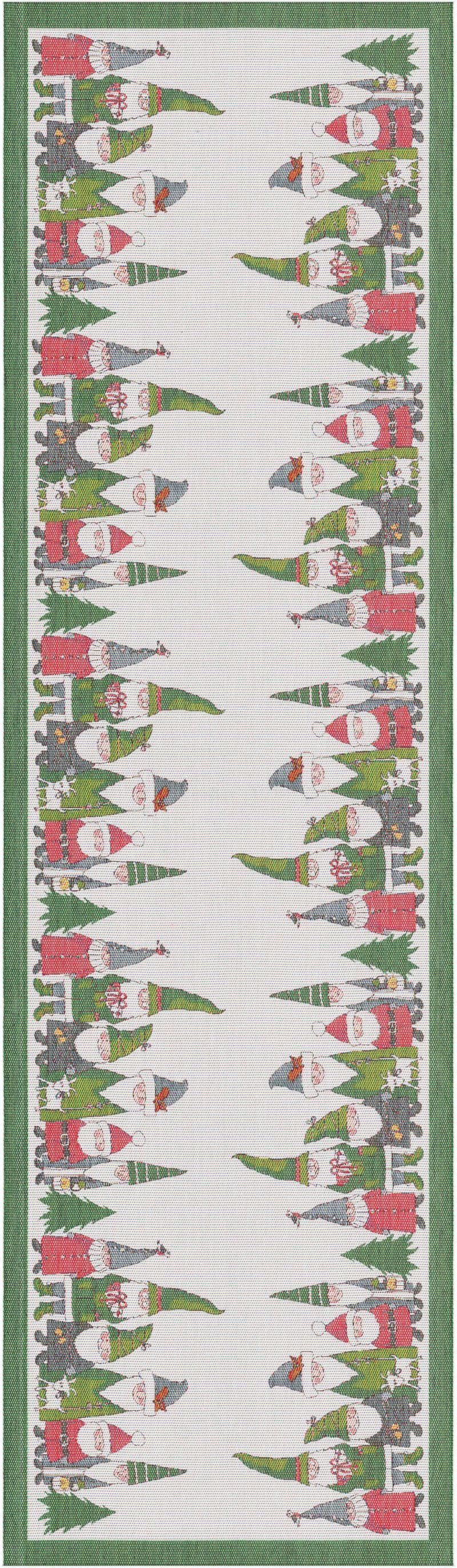 EKELUND MASTER WEAVERS 1692 Tischläufer Tischläufer Gunnar grün 35x120 cm, Pixel gewebt (6-farbig)