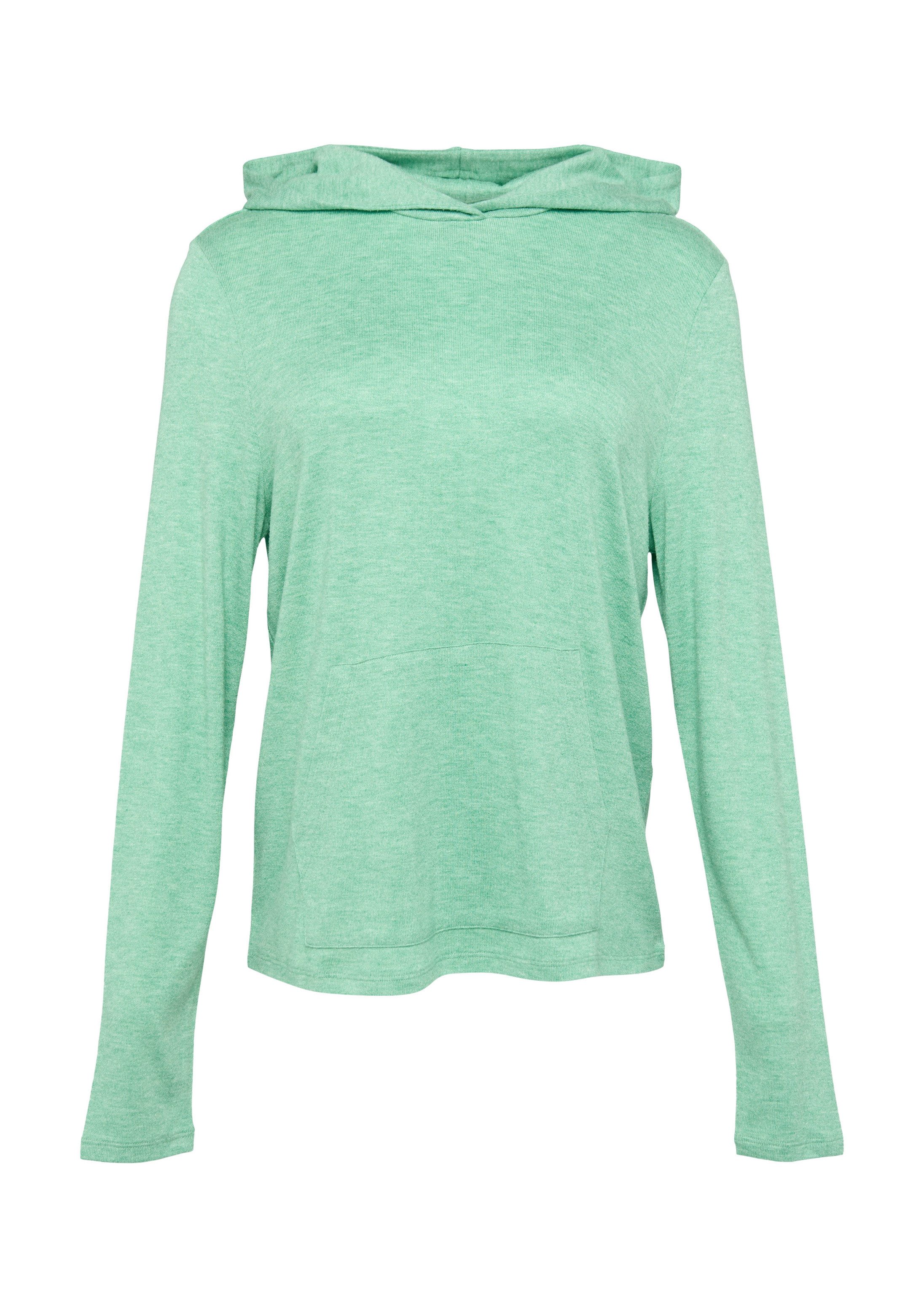 s.Oliver Langarmshirt T-Shirt Leichter Hoodie aus Viskose-Jersey
