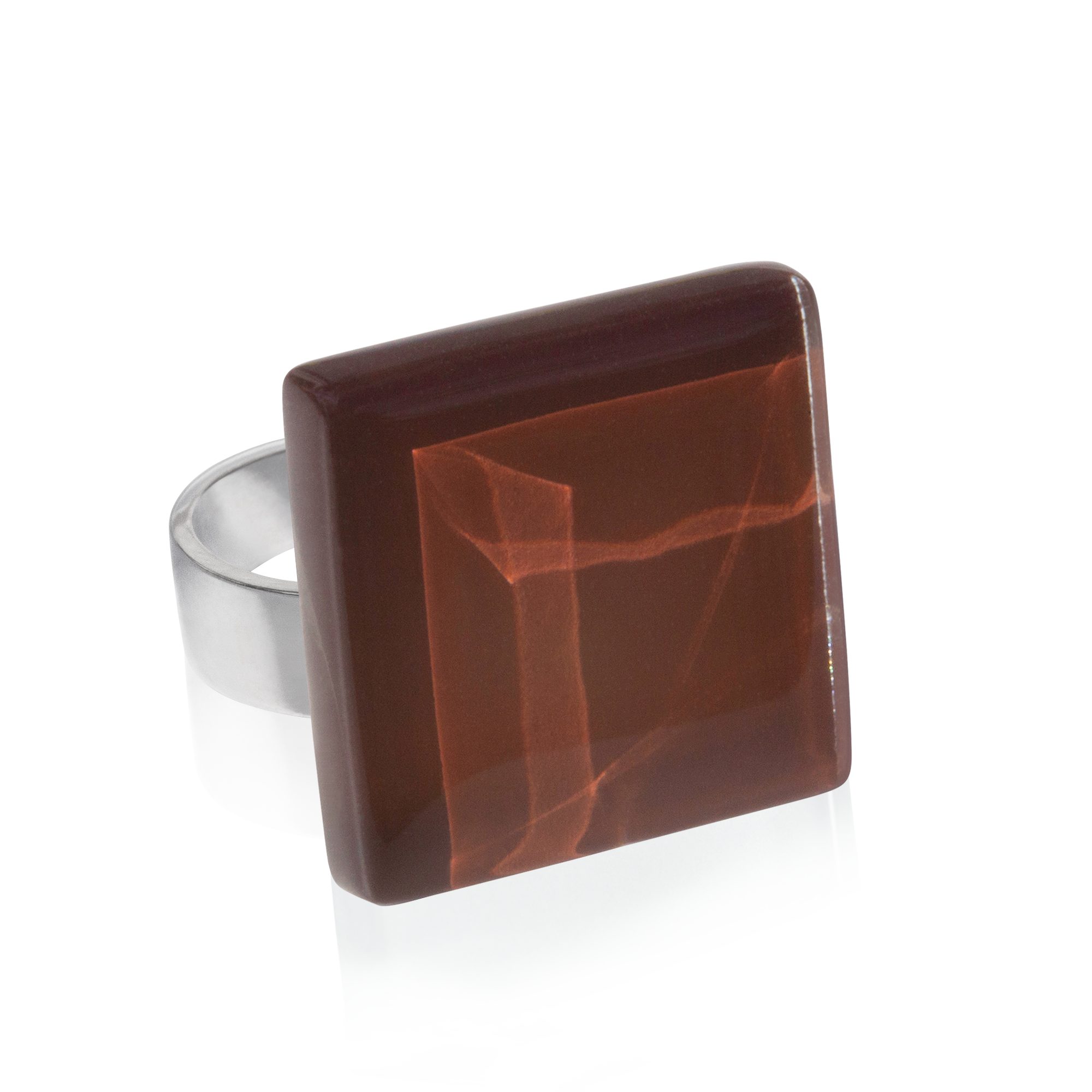 ALEXASCHA Fingerring Statement Ring mit Stein 20mm • größenverstellbar