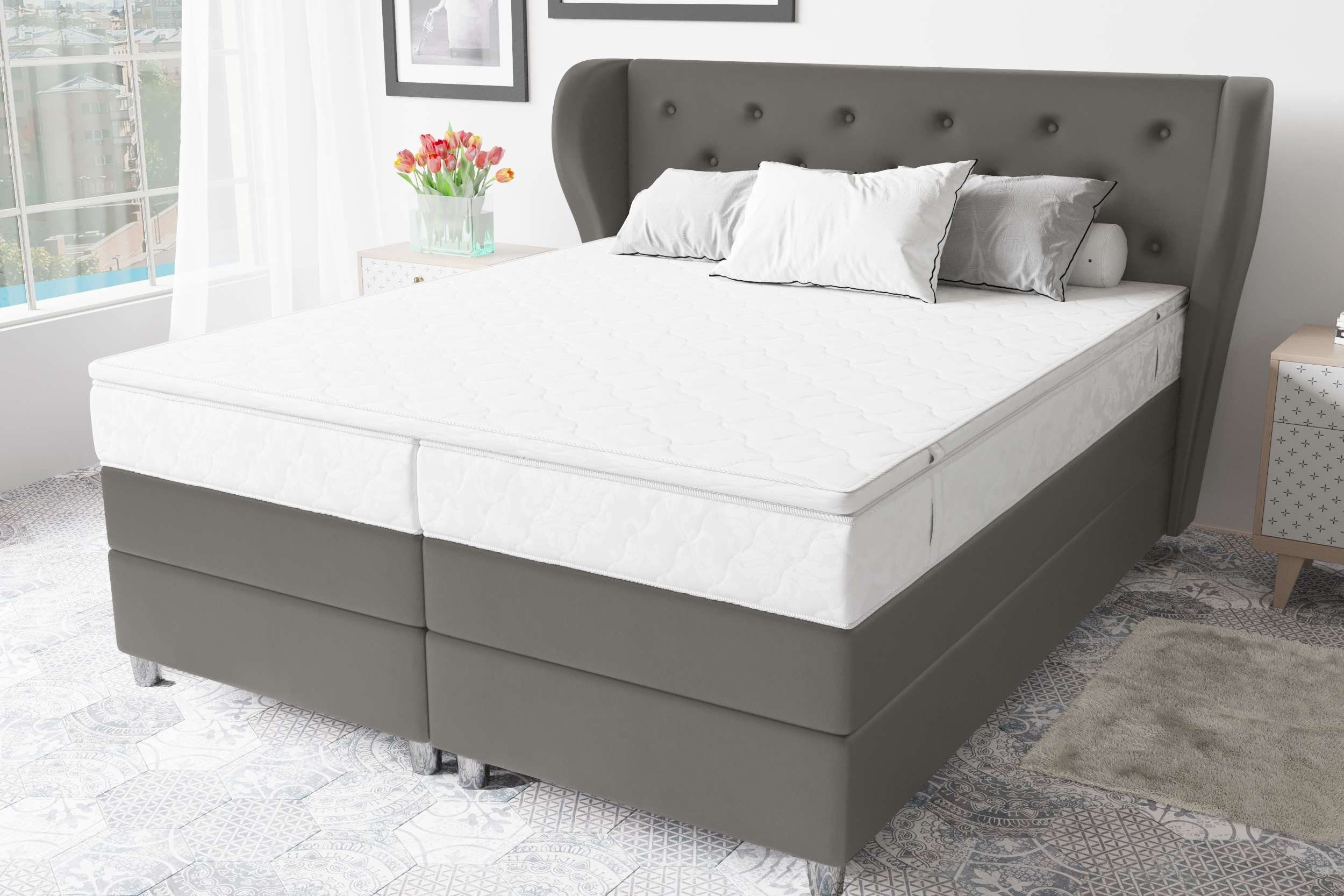 99rooms Boxspringbett Hermes (Schlafzimmerbett, Bett), 140/160/180 x 200 cm, wahlweise mit Bonell- /Taschenfederkernmatratze