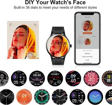 LiveGo für Männer und Frauen wasserdichte Mit Schlafmonitor Smartwatch (1.3 Zoll, Andriod iOS), Aktivitäts-Fitness-Tracker mit Herzfrequenz-Blutdruck-Sauerstoff