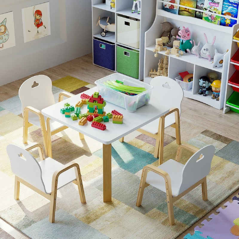 Homfa Schreibtisch, Kinderschreibtisch, Kindertisch ohne Stühle Tisch zum Spielen & Malen
