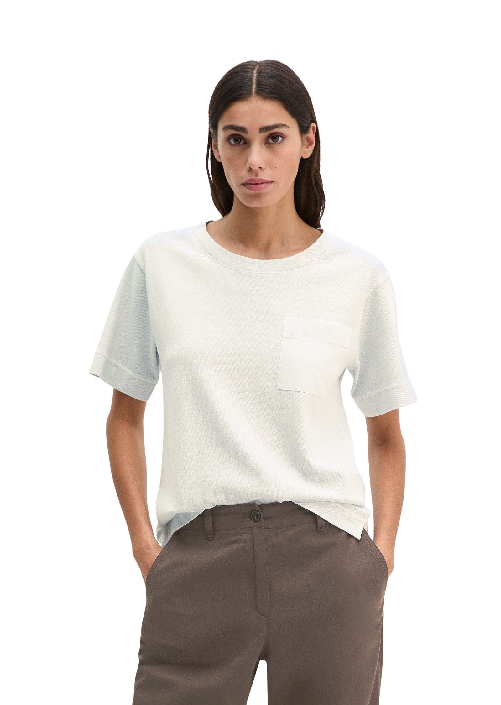 Marc O'Polo T-Shirt mit aufgesetzter Satin-Tasche