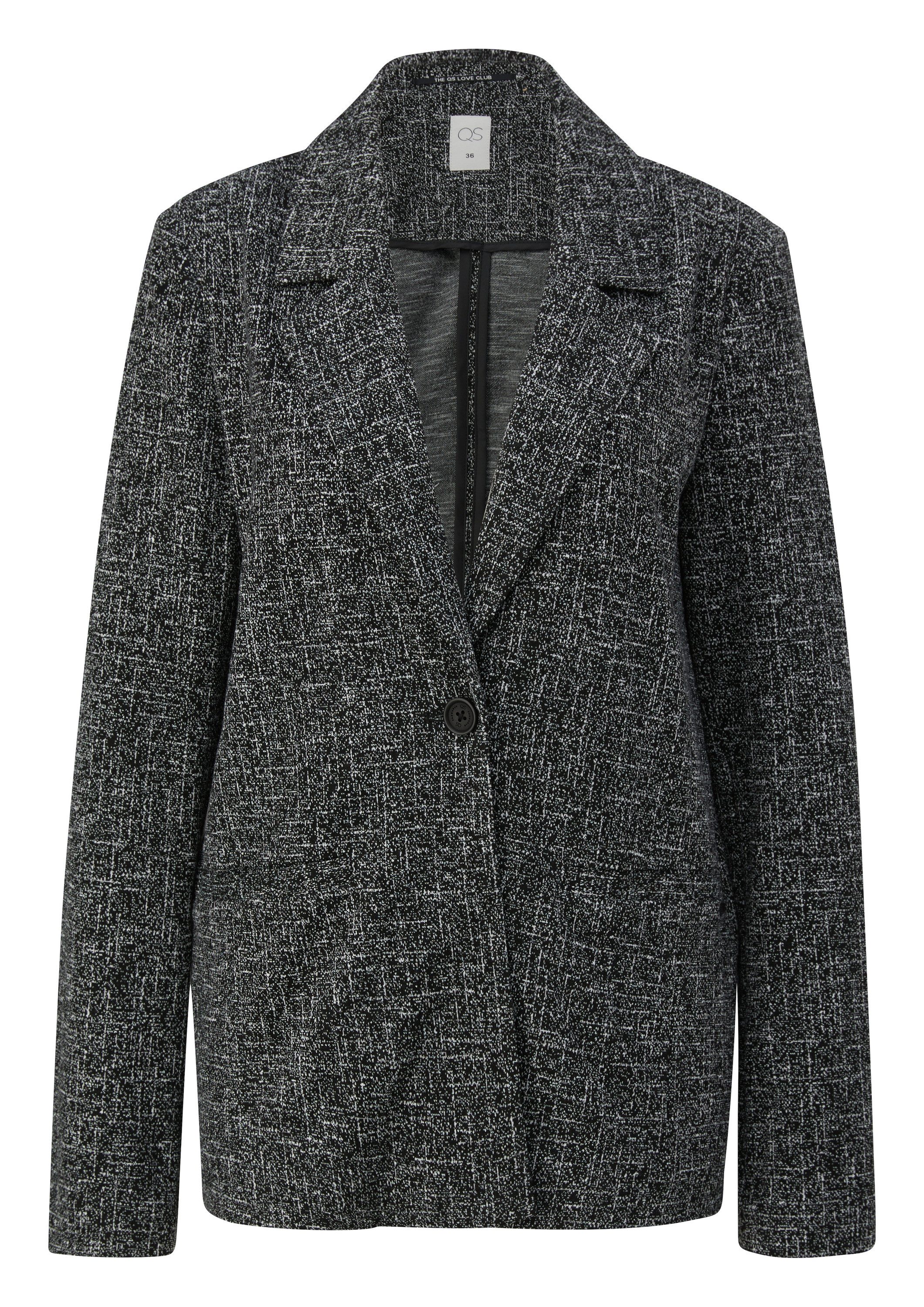 QS Jackenblazer Indoor-Blazer Melierter Blazer aus Interlockjersey günstig online kaufen
