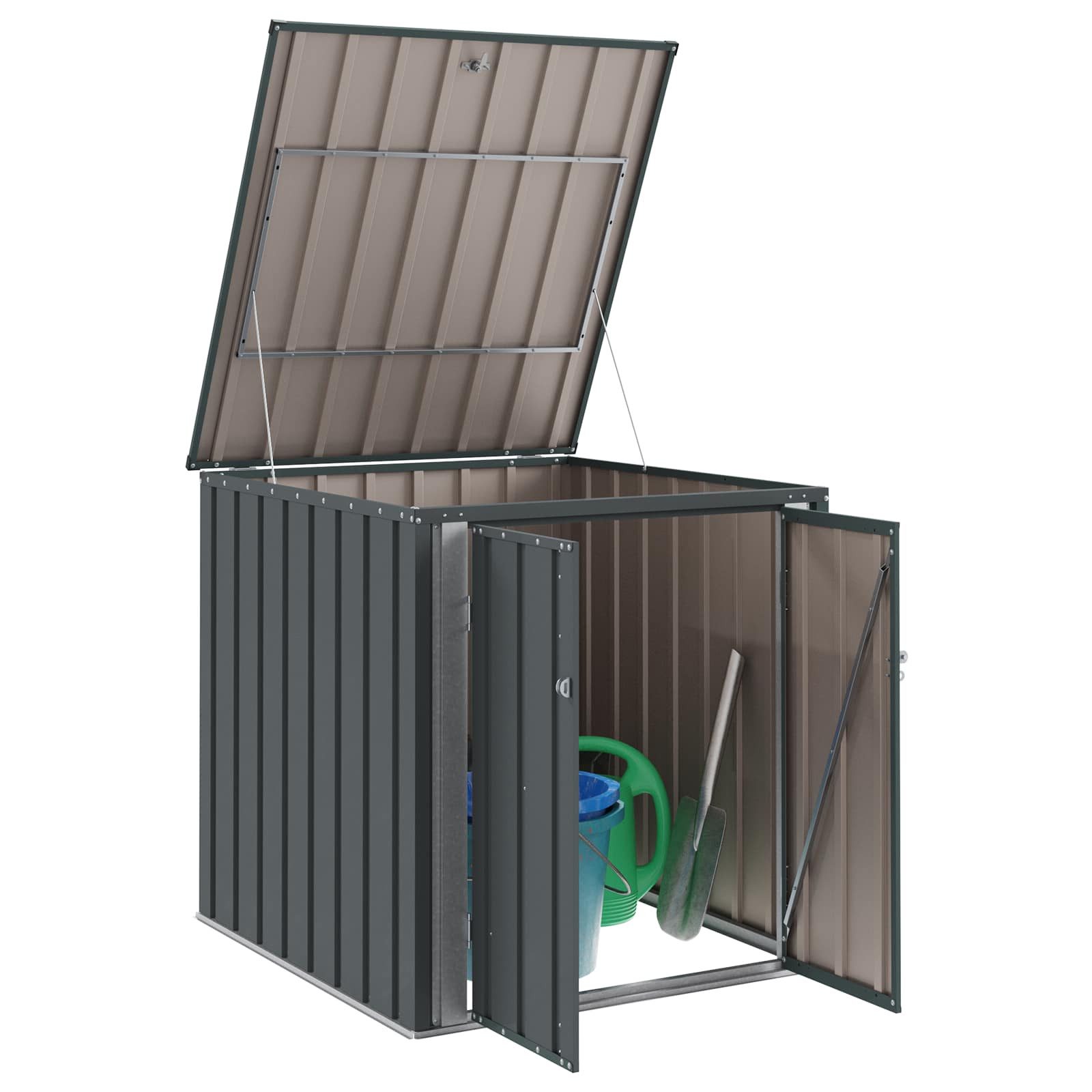 vidaXL Garten-Geräteschrank Schwarz - 101,5 x 107 x 100 cm Gartenlagerbox Schwarz 101,5x107x100 c