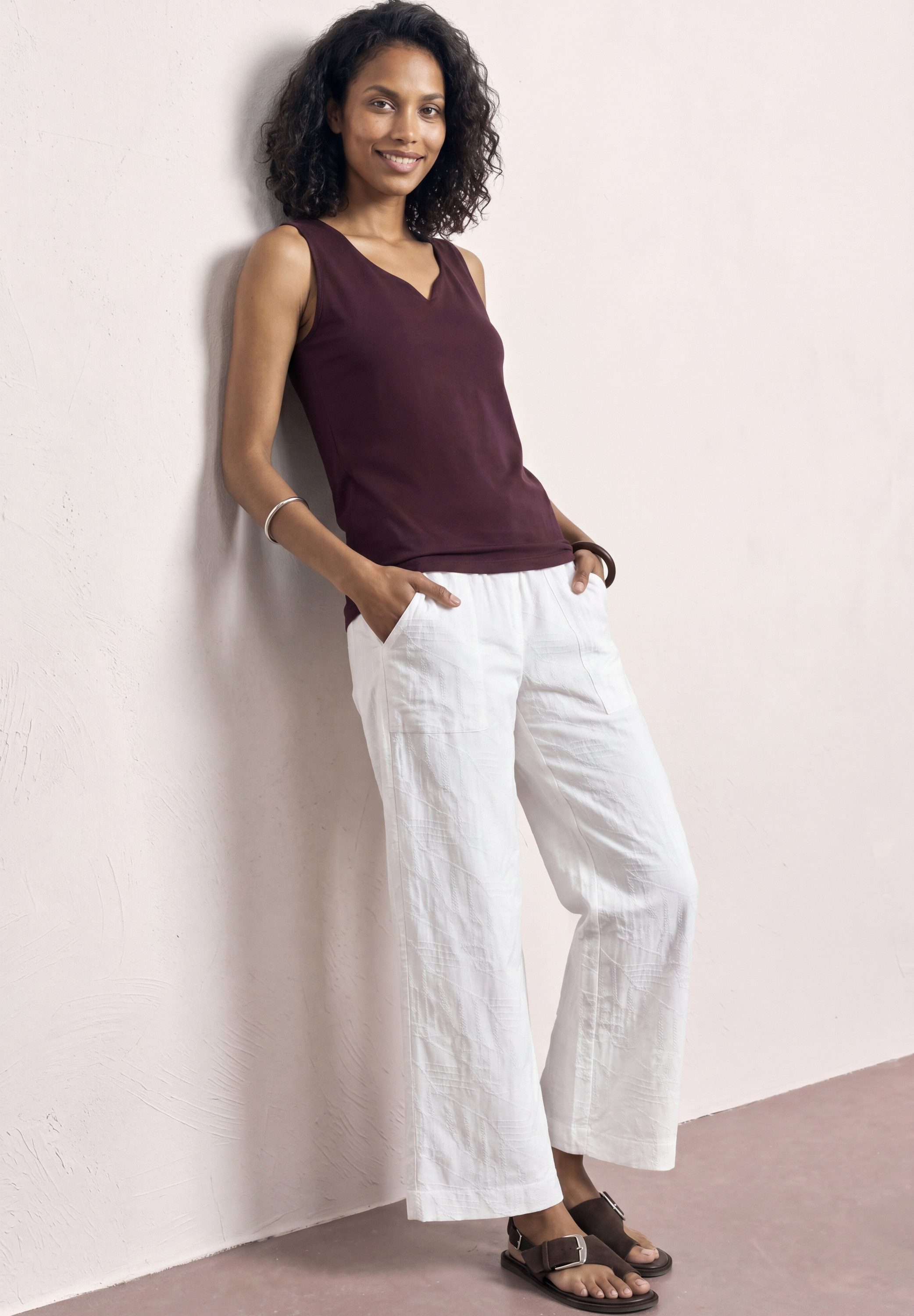 STREET ONE Tanktop Style Gania Sommertop mit Herzausschnitt