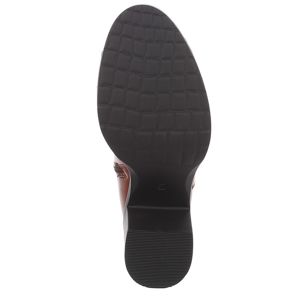 Ital-Design Kniehohe Stiefel mit Blockabsatz für Damen - Elegant & Komfortabel Stiefel (90110090) Blockabsatz Stiefel in Camel