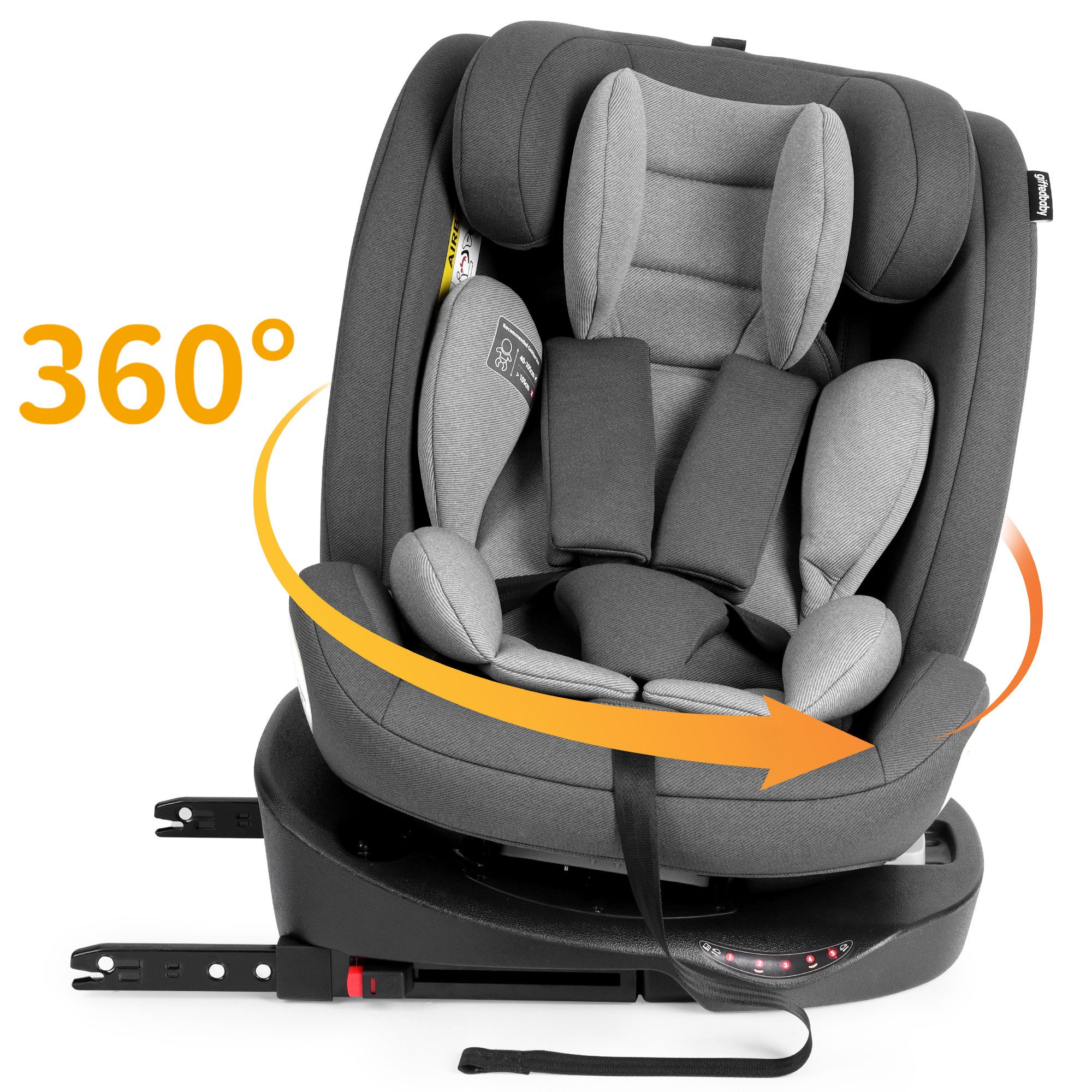 Flieks Autokindersitz, ab: ab Geburt, bis: 12 Jahre, ab: 40 cm, bis: 150 cm, 360°Drehbar i-Size Kindersitz mit ISOFIX 40-150cm (0-36kg), ECE R129