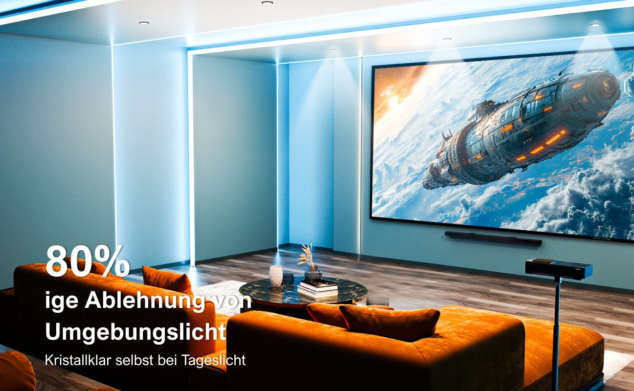 Ultimea E-ALR Beamer Leinwand 100 Zoll, 80% ALR Projektionsleinwand Faltrahmenleinwand (2.0 Gain-Wert, 4k HD Faltbar Filmleinwand, Heimkino Wand Leinwand)