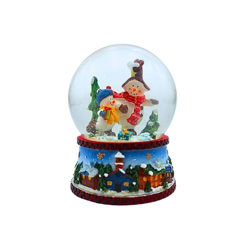 Dekohelden24 Schneekugel Schneekugel, Schneemann mit rotem Schal, Maße H/B/Ø Kugel: ca. 8,5 x (1 St)