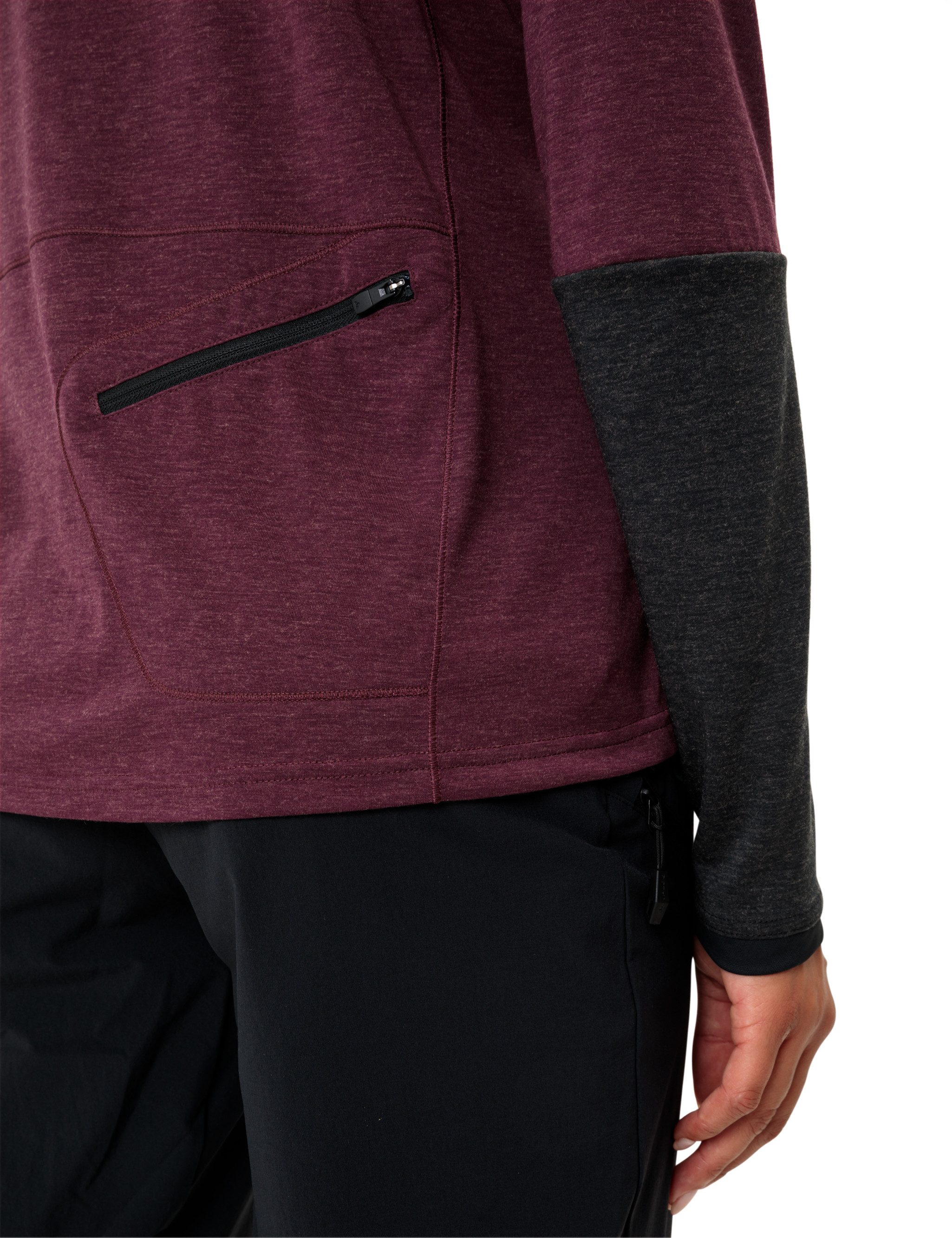 VAUDE Funktionsshirt WOMEN'S TREMALZO LS SHIRT mit Kapuze und Schalkragen, Langarm-Design