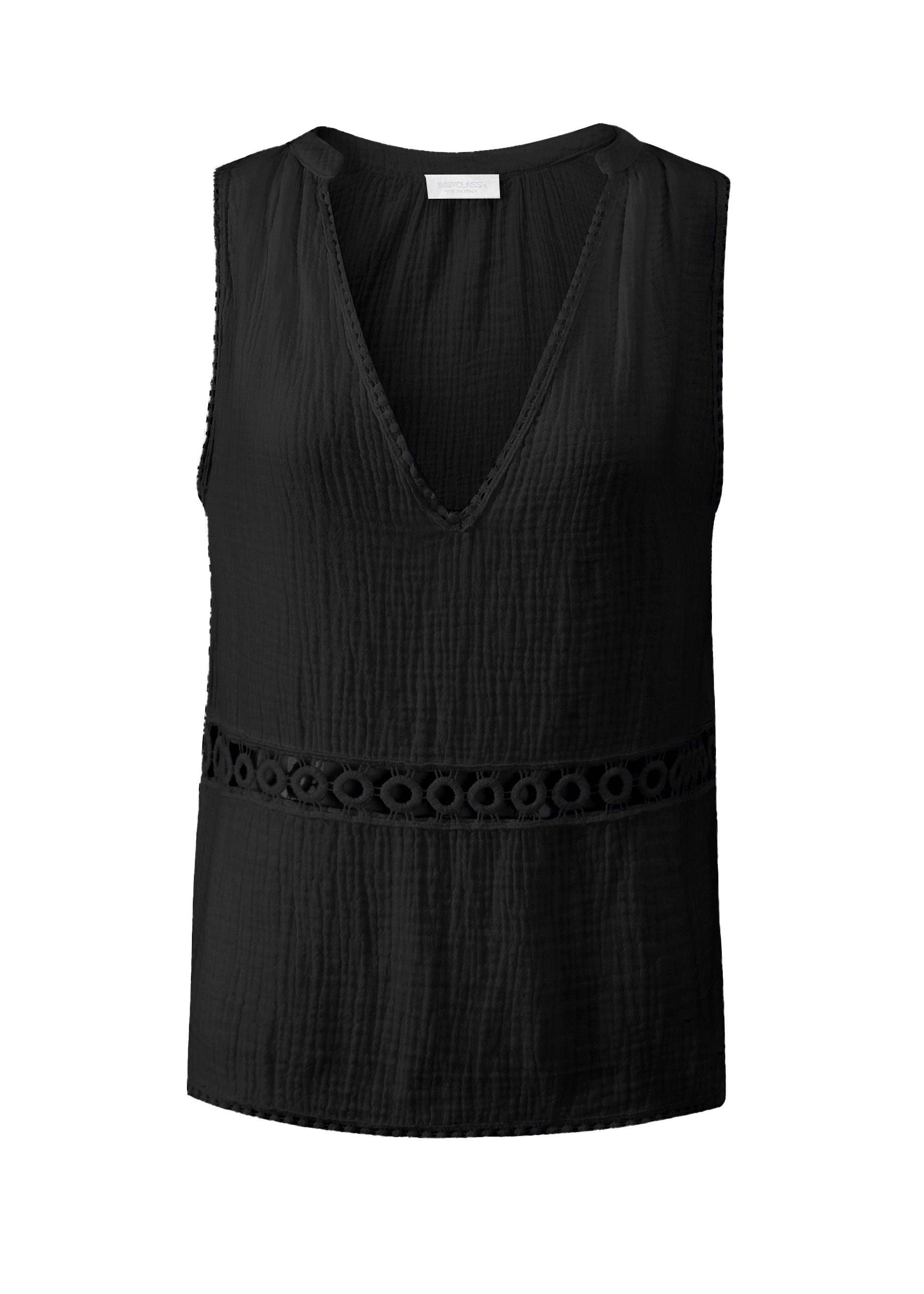 SASSYCLASSY T-Shirt Sommer Musseilin Top mit günstig online kaufen