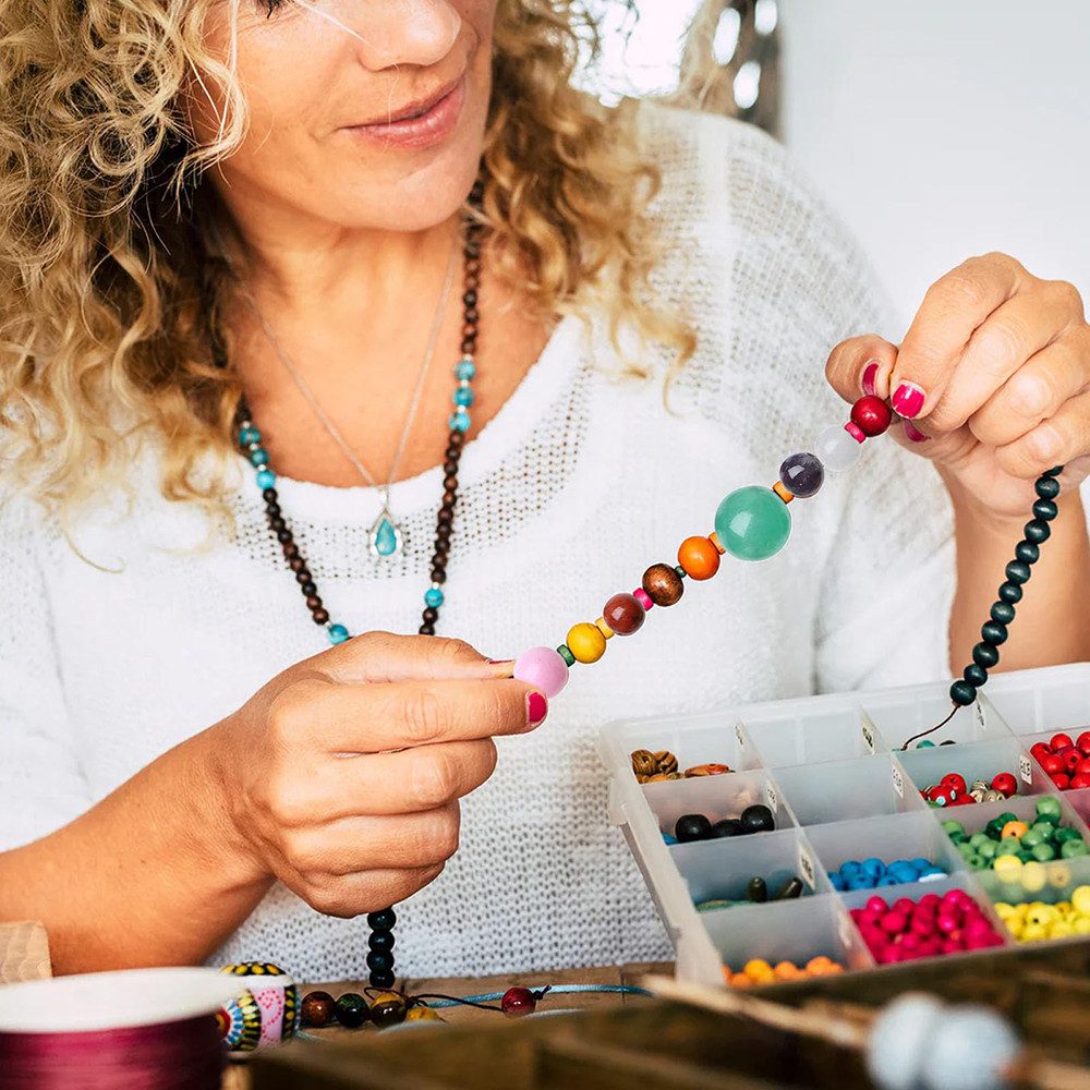 CLTYQ Ketten und Armband Set bunte Kandi-Ponyperlen in Mischfarben mit Loch,DIY-Perlen (45-tlg., Bastelset für Kinder), für Armbänder, für Kinder, Halsketten und Schlüsselanhänger