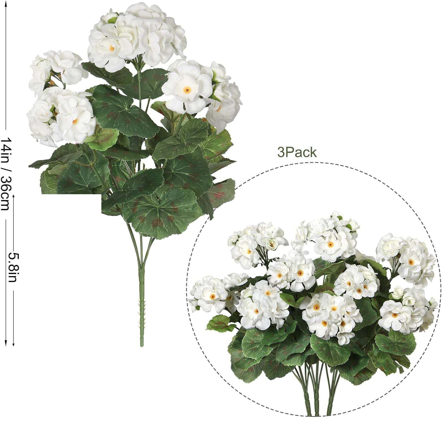 Kunstblumenstrauß 1/3/4 Bündel Künstliche Blumen Geranie Blumen Dekoration Faux, Agger – Bild 2 von 5