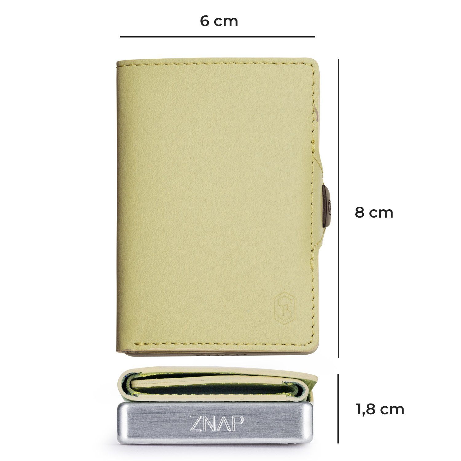 Wallet Slimpuro RFID-Schutz Geldscheine Moosgrün Damen Bankkarten Münzen Geldbörse Portemonnaie Herren ZNAP (Set),