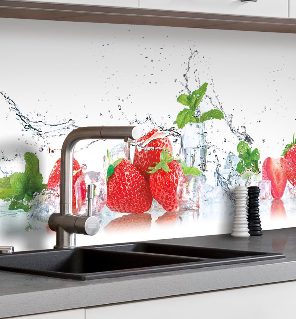 MyMaxxi Dekorationsfolie Küchenrückwand selbstklebend Erdbeeren Spritzschut günstig online kaufen