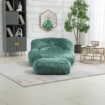 HAUSS SPLOE Sitzsack Sitzsackstuhl mit Fußstütze Faules Sofa Wohnzimmer-Sessel Lazy Sofa (Stuhl mit Ottoman für Erwachsene Kinder, für Wohnzimmer,Wohnung,Schlafzimmer,Home Office)